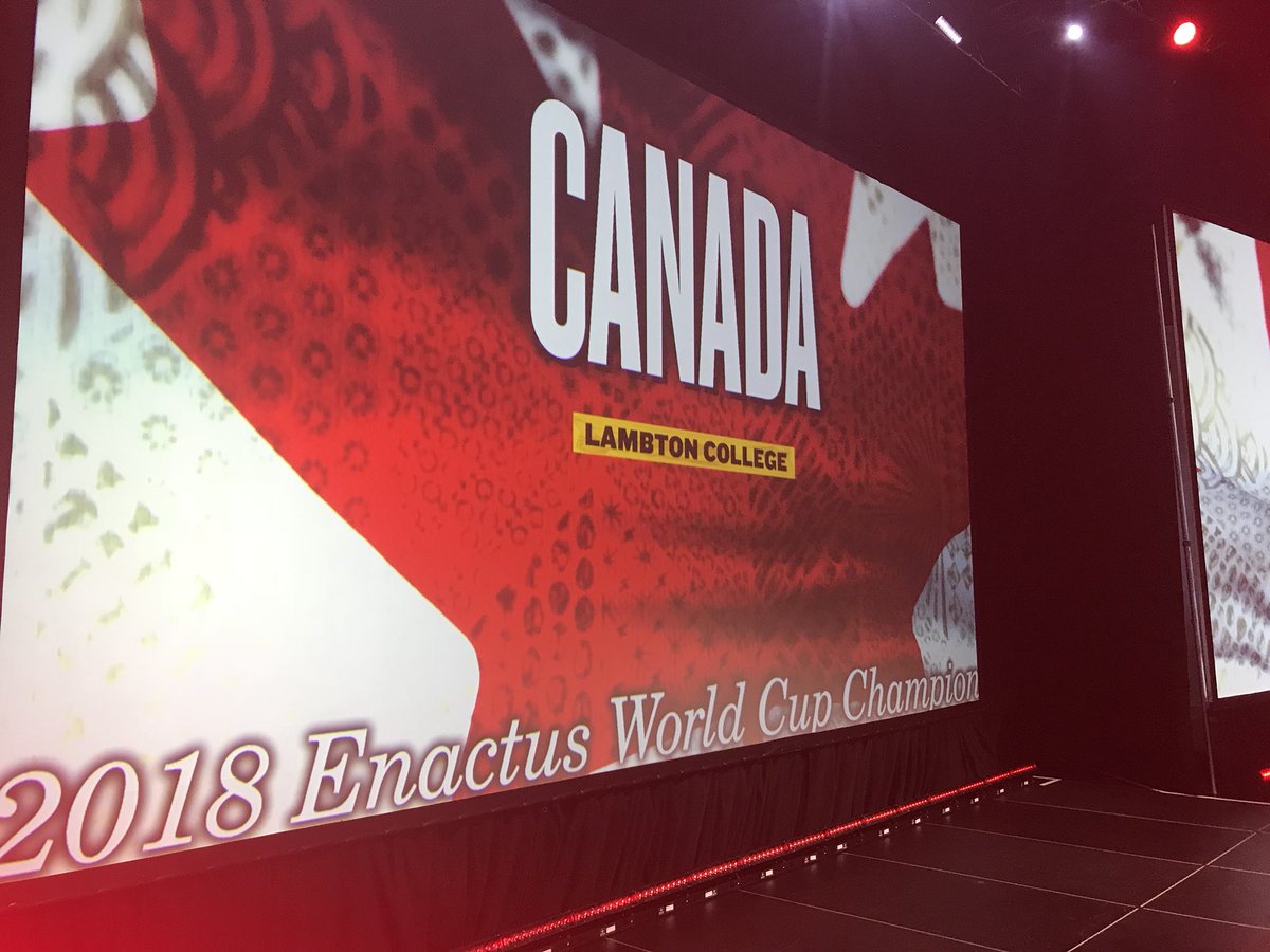 Team Canada @EnactusLambton @Enactus_Canada @LambtonCollege are WORLD CHAMPIONS! #EnactusWorldCup #LCpride @JustinTrudeau