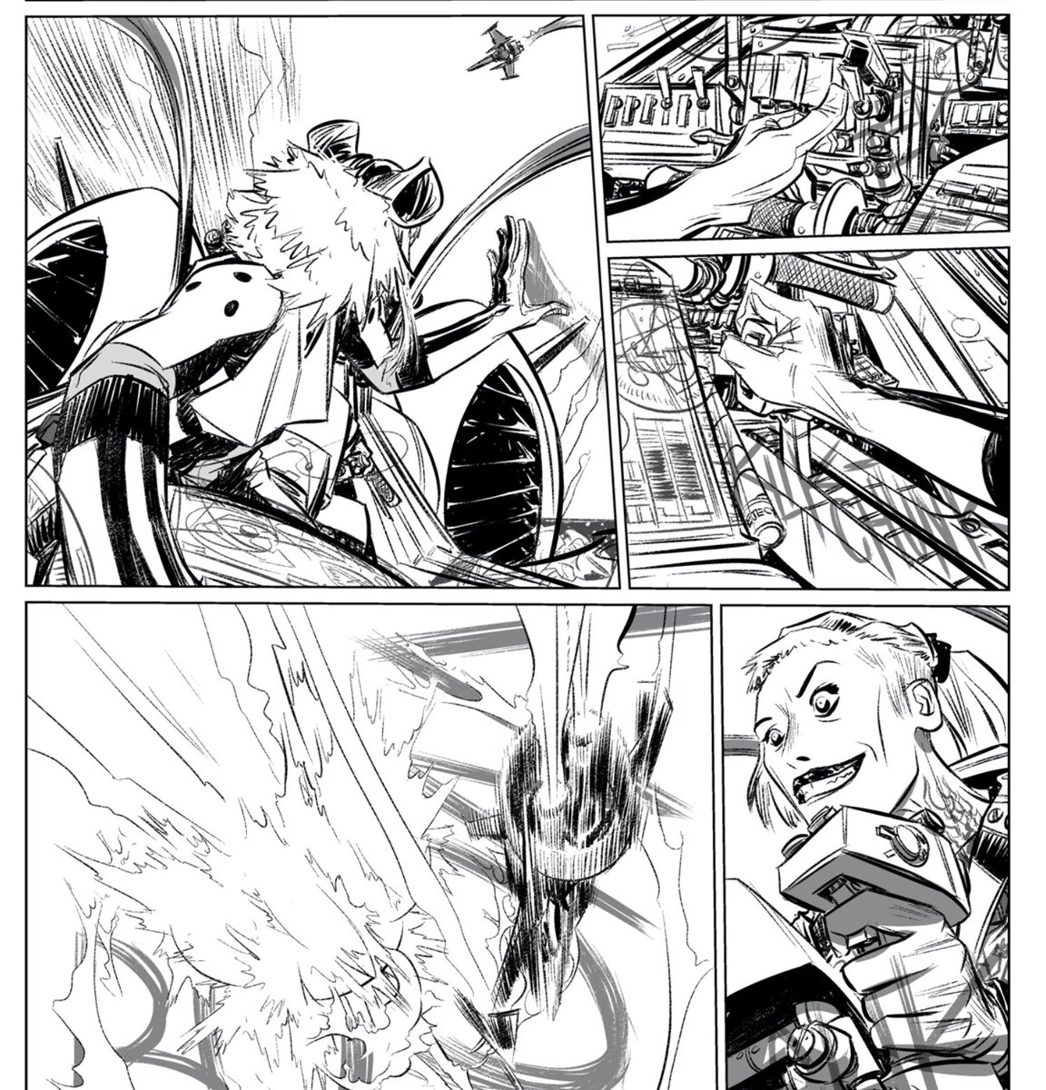 nathanfoxy's tweet photo. Hey #WeatherFAM! Pick up @WM_Comic #5 this week? One of my favorite scene's to choreograph (& there are many!!! ;) is the #WhiteLight & #AgentCross #FaceOFF / Round 1 (Ding! DING!!)... #stayTUNED! More crazyFun on it's way next issue #KillTheWeatherman #inks #comics #process https://t.co/rfZ3suPJzW