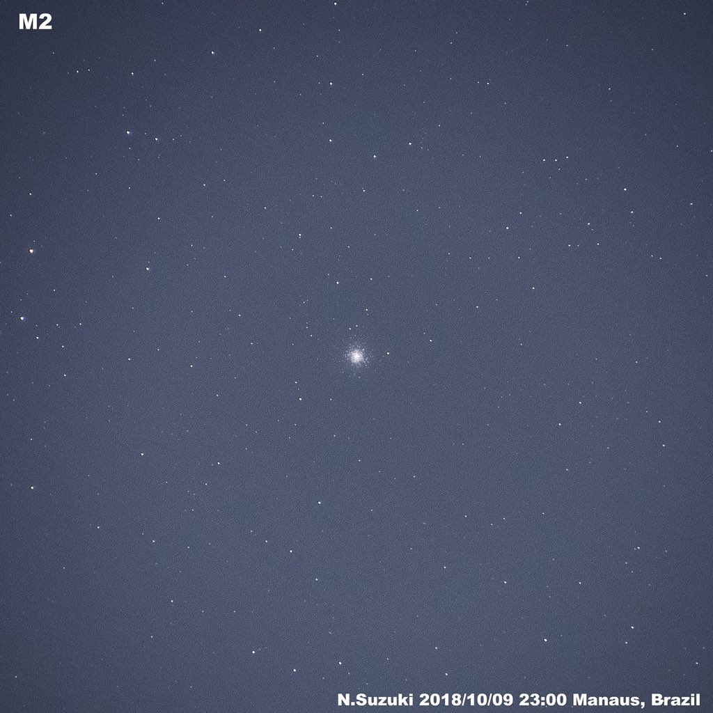 naochansuzuki's tweet photo. M2 球状星団。
2018/10/09 23:00 Manaus, Brazil #m2 #メシエ天体 #messier #messier2 #球状星団 #globularclusters #天体写真 #天体撮影 #天体観測 #マナウス #astrophotography #manaus #brazil #nikon #nikond7500 #vixen #polarie https://t.co/SF4YNSAhzQ