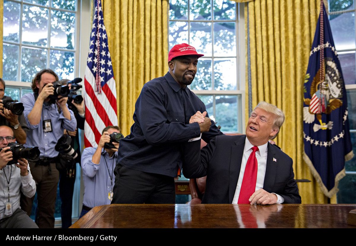 NewYorker's tweet photo. Once, Kanye West’s unpredictable behavior was shocking; by now it is utterly banal. https://t.co/l9ArgLyd5f https://t.co/YXVoWU4X94
