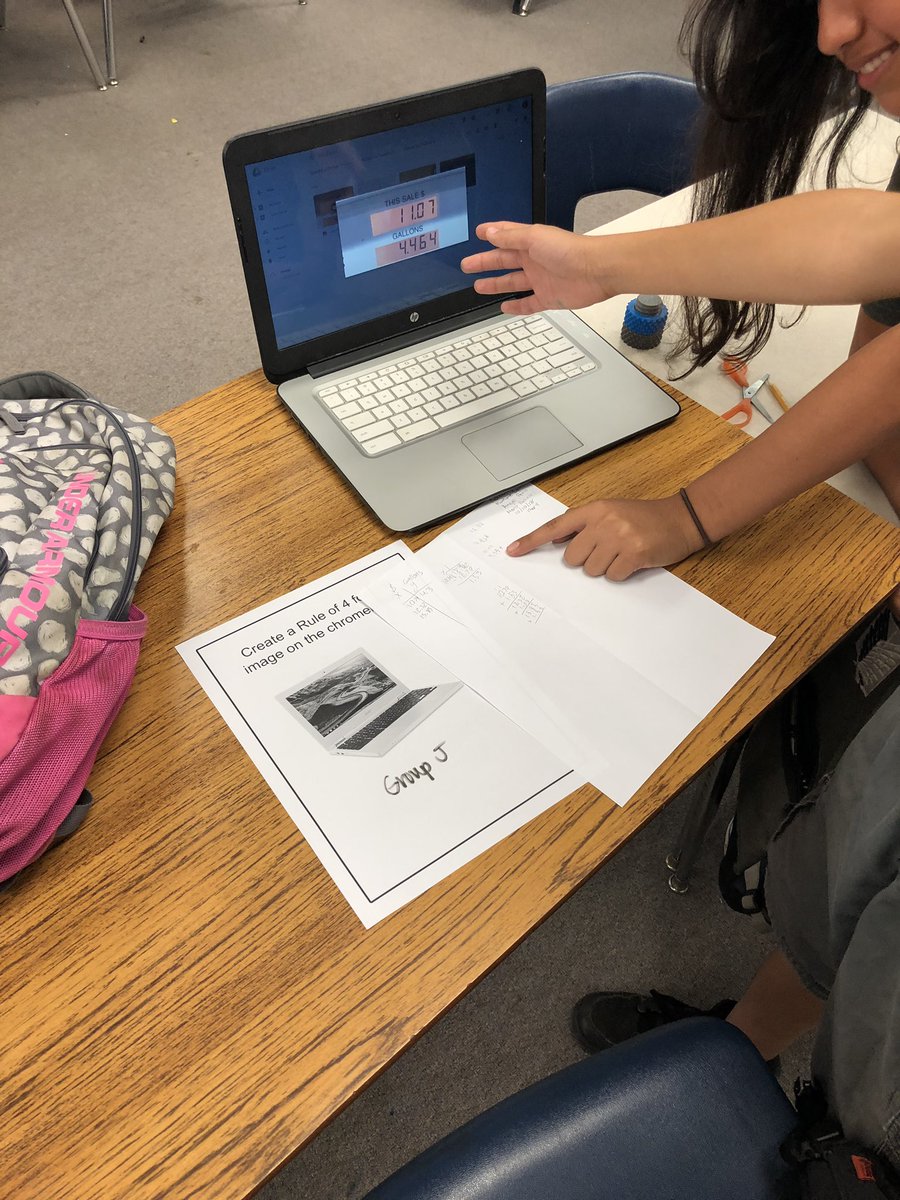 idewthemath2's tweet photo. Multiple representations...teams were given either a table, graph, equation, or short video clip and had to create the Rule of 4 on poster paper...success! 😁 #TeamBCSD #TeamMATH #iteachmath https://t.co/G7yZ8AsVMB