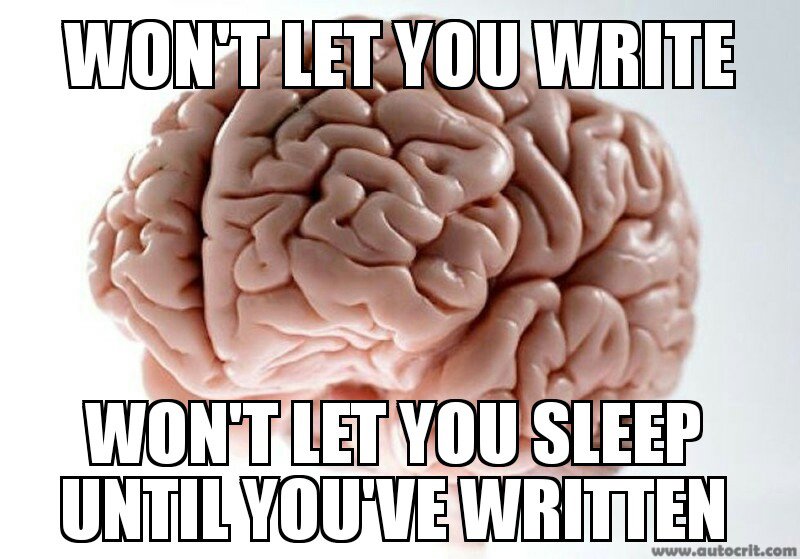 Brain, please cooperate!

#AmWriting