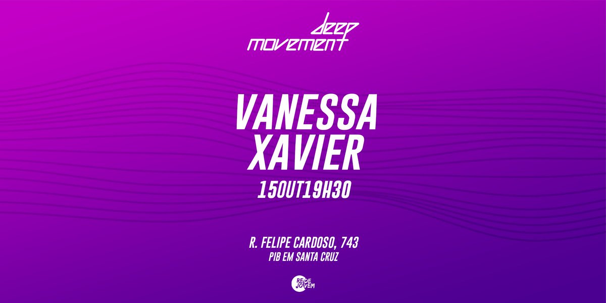 SomosDeepofc's tweet photo. E segunda dia 15/10 temos mais um #deepmovement, agora com a Vanessa Xavier e você não pode perder!

Começa as 19:30 no auditório da PIBSC!

Espero vocês lá!

#deepcamp 
#vemcomarede https://t.co/ZW7MtpX86k