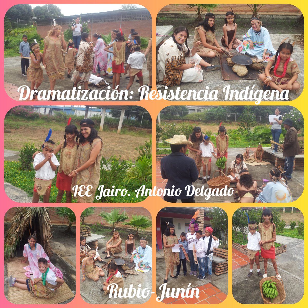 IEEJairoADelgad's tweet photo. Dramatización en Conmemoración al Dia de la resistencia indígena.  @IEEJairoADelgad @charlychaves @psuvaristobulo @clifpdjunin2018  @2018Cra https://t.co/DSuhKViTRB