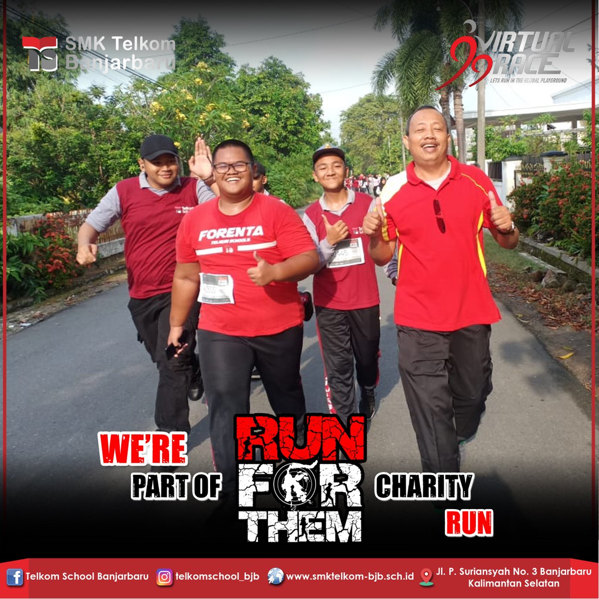 smktelkombjb's tweet photo. Beberapa foto kegiatan keluarga besar SMK Telkom Banjarbaru dari kelas X-XI-XII dalam memeriahkan acara Charity Run  #RUNFORTHEM  untuk membantu saudara kita di Palu, Donggala dan sekitarnya hari ini ~ https://t.co/jX8vbbtCNc