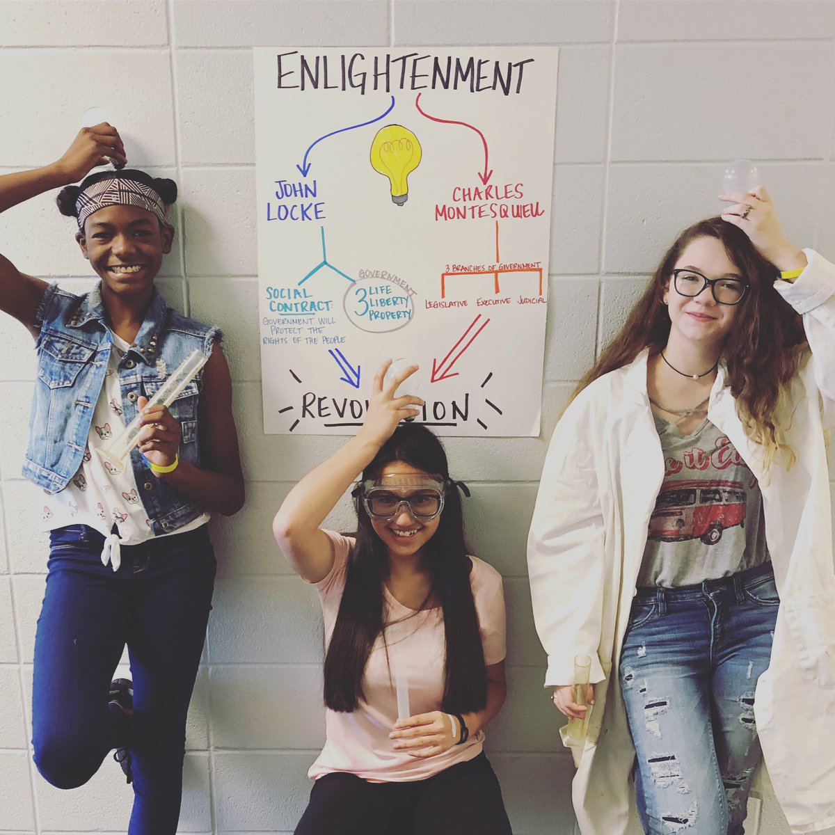 HistoryWithHolt's tweet photo. Because I love a good excuse wear a lab coat and hold a lightbulb over my head....todayβs lesson on enLIGHTenment. π‘ @KlebKISD #visualaids #enlightenment #buildingsupercubs #ittakesaklebvillage @KleinSocStudies https://t.co/PEkYldI5lh