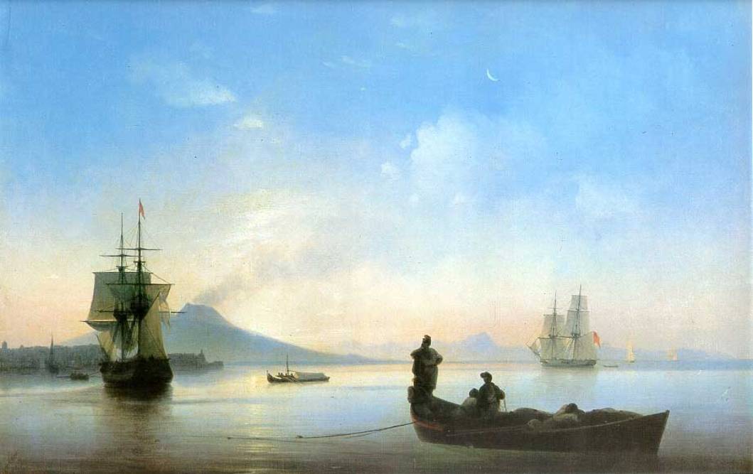 Everybody is crazy. Here's another painting from Ivan Aivazovsky to calm your soul..."The Bay of Naples in the Morning"