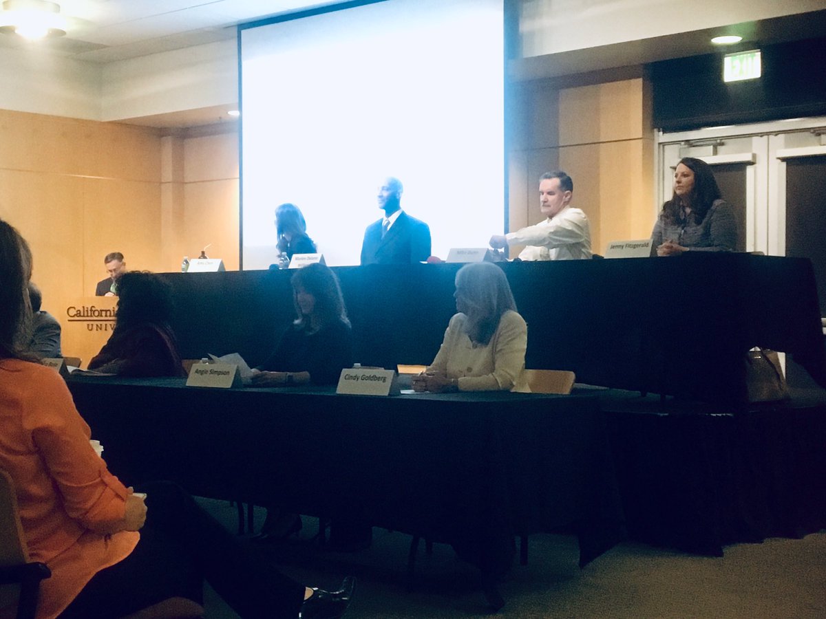 KyleBJorrey's tweet photo. Conejo Valley school board candidates are up! 7 of 8 are here. @ASimp805 had a conflict. She has a rep here to read opening statement #VoteTOaks https://t.co/bukzvf9aJL