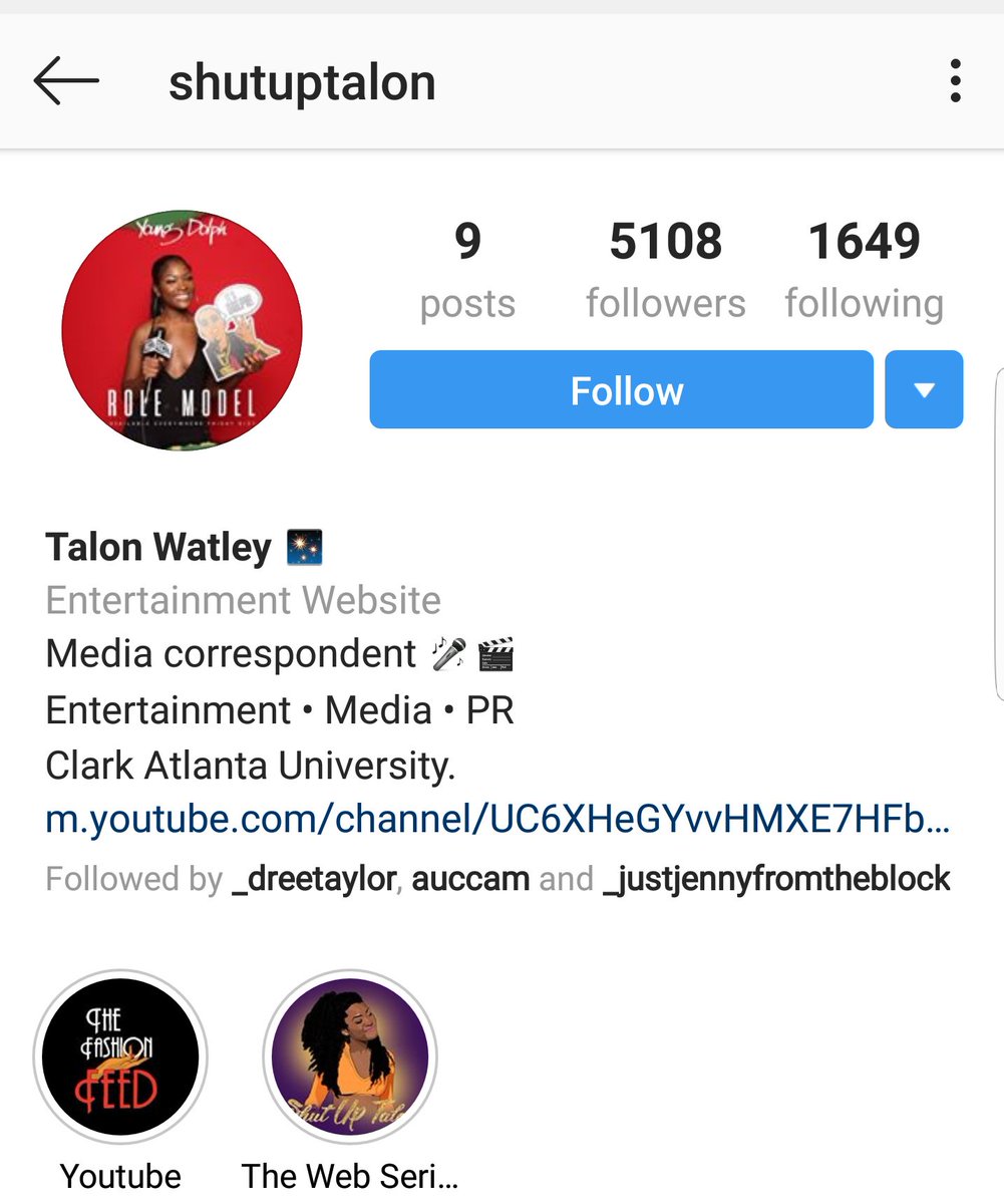 Talon WatleyiG: ShutuptalonMedia CorrespondentPREntertainmentMedia