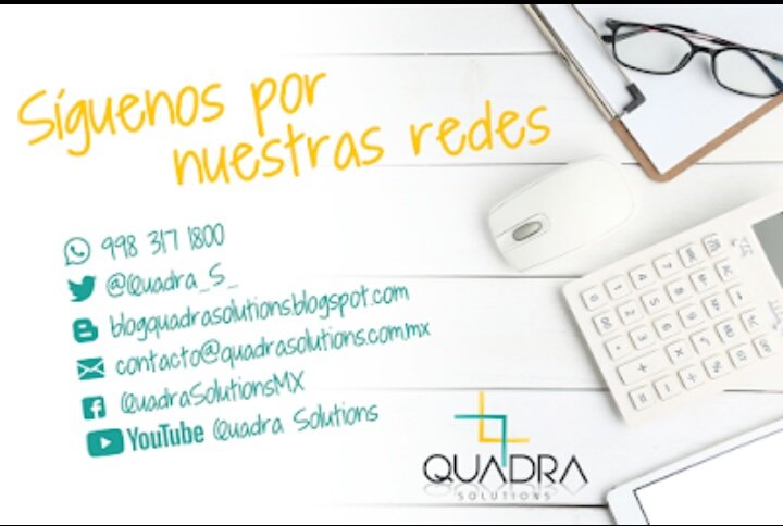 Quadra_S_'s tweet photo. Te invitamos a seguirnos en nuestras #RedesSociales #QuadraSolutions #Contadores #Cancún #QuintanaRoo #México #Impuestos #contabilidad #empresario #empresa #emprendedor #Negocios
#Accountant #accounting #taxes #business #enterpreneur https://t.co/5H9MvOviEd