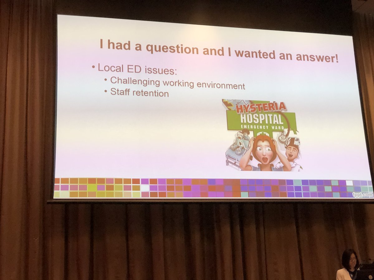 james_bonello's tweet photo. Emergency department STRESS 😣 and coping strategies assessed amongst nurses and doctors in outer-metro Brisbane. Stress can reduce staff retention, causing loss of invaluable corporate knowledge/experience. More research to follow. Thank you - Hui (Grace) Xu #ICEN2018 https://t.co/rall1mXoXz