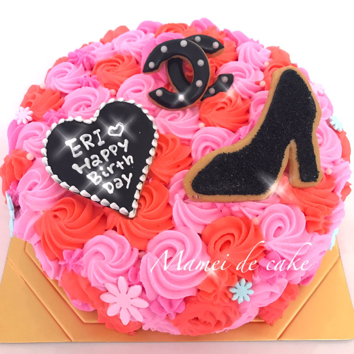 Mamei De Cake マーメイドケーキ Happybirthday ケーキ オーダーケーキ オリジナルケーキ 誕生日ケーキ サプライズ スイーツ ピンク ラブリー ガラスの靴 誕生日 女子会 パーティー カフェ Cake Ordercake Sweets Pink Cafe