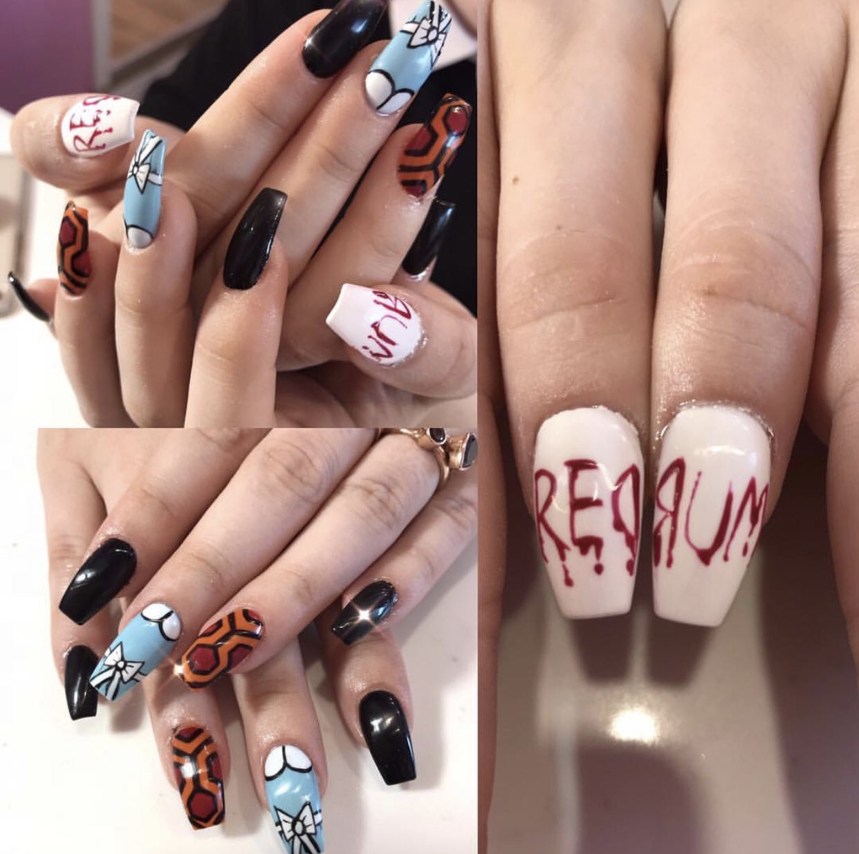 Natasha is making Furby art. 🌈💗💛💙 on Twitter: "Better pictures of my  @StephenKing The Shining inspired manicure! My nail tech goes hard!  https://t.co/qaPzjqfxNL" / Twitter