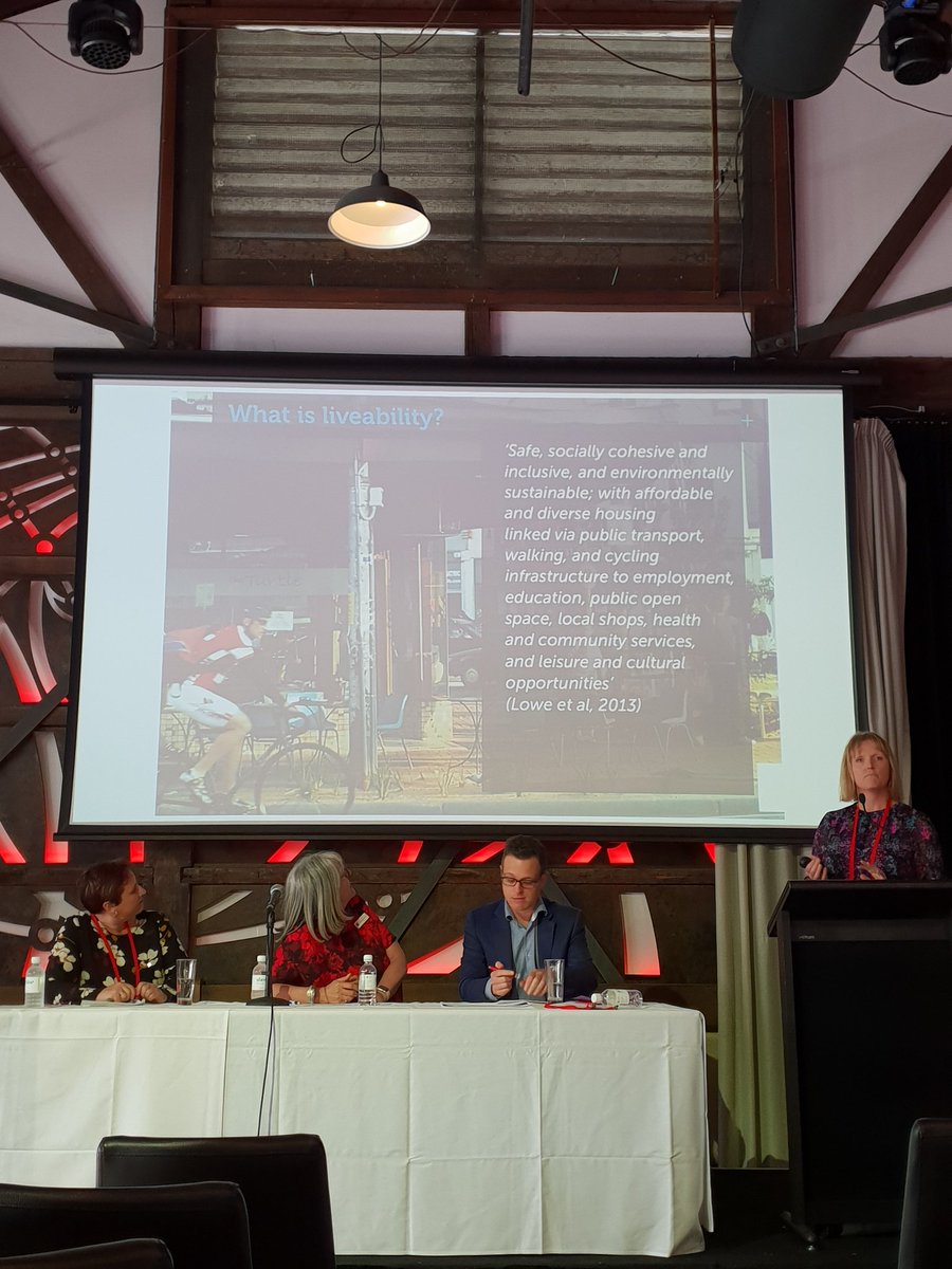 NichePlanningSt's tweet photo. So, what actually is liveability? Dr. Melanie Davern and her research team say that it connects urban planning to public health. #2018PIASymposium #lovemyniche https://t.co/yrKGsCp7oz