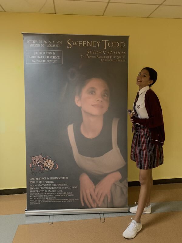 Just casually hanging out beside larger-than-life banners of themselves! #SweneeyStageCats #CISBStageCats #myCISB #stars