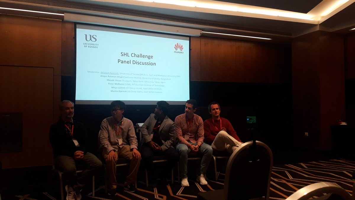 paulalm87's tweet photo. SHL Challenge Panel Discussion with the best 5 teams #UbiComp2018 Lessons learned and key takeaways for improving activity recognition https://t.co/ZbZRGb6weD