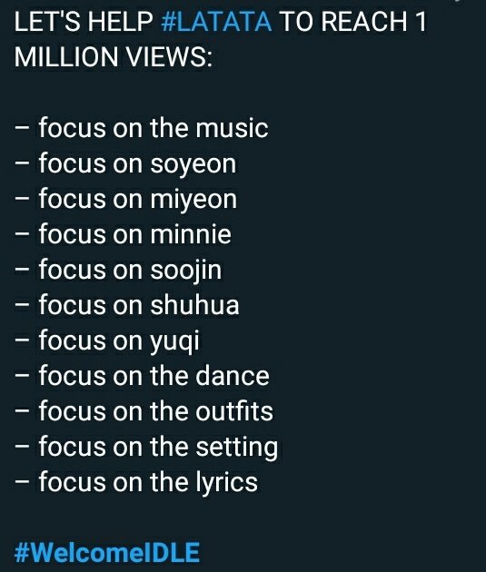 shinyunation's tweet photo. Guys, we've reached over 70M views for LATATA!! I'm going through #WelcomeIDLE hashtag, and realized that we only aim 1M views at first π thank you to all noodles who still giving real support to idle by voting & streaming up until right now, I love you all πβ€ https://t.co/i4IZLg82Uw