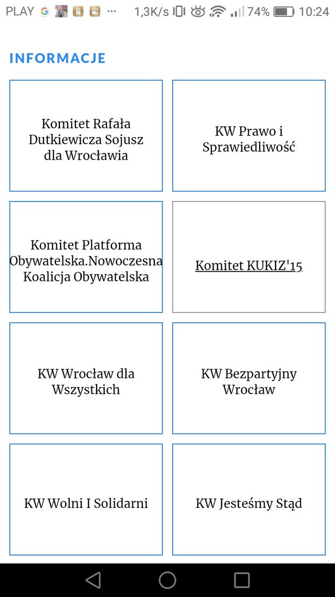 Kolejność list wyborczych na oficjalnej stronie miasta, wroclaw.pl. Moj komitet, Bezpartyjny Ruch Obywatelski wpisany na samym końcu, nie zmieścił się nawet na zdjęciu. Ale pierwsza trójka znacząca. Przypadek? Nie sądzę!