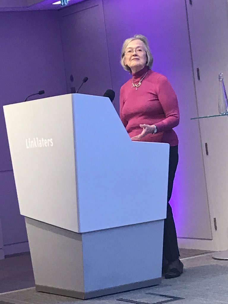 Baroness Hale, keynote speaker at The Breaking Barriers Student Law Conference <a href="/LinklatersLLP/">Linklaters LLP</a> #bhm #inspire #nextgeneratonlawyers