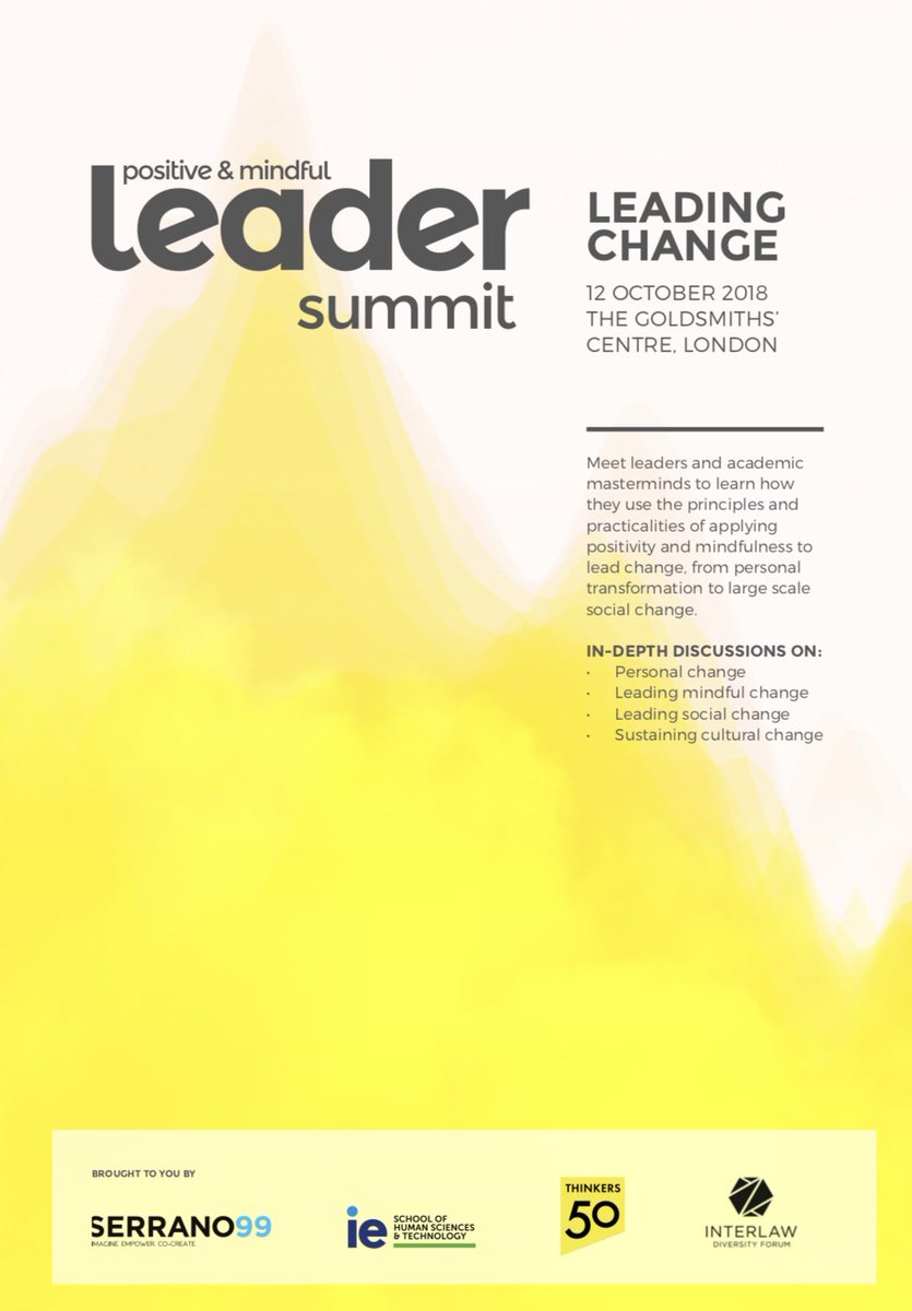 Fantástica jornada por delante...

‘Positive &amp; mindful leader summit’

‘Are you leaving change or are you leading change? Are you creating positive change?’

by <a href="/pos_mind_leader/">positive & mindful</a> #pmlsummit  
#liderazgo #leadership