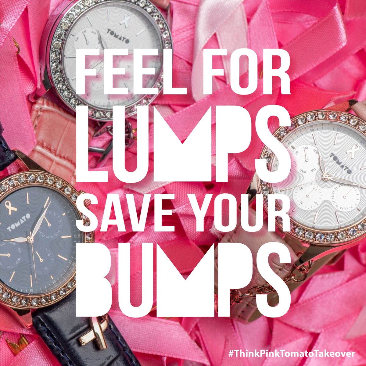TomatoWatchesSA's tweet photo. It's the #ThinkPinkTomatoTakeover! In honour of #BreastCancer awareness month, we're going pink for the Month of October! So hold on to your Tatas &amp; help us raise awareness for Breast Cancer by retweeting your favorite #ThinkPink posts. #Tomato #CompleteYourLook. https://t.co/Ilz94URl2m