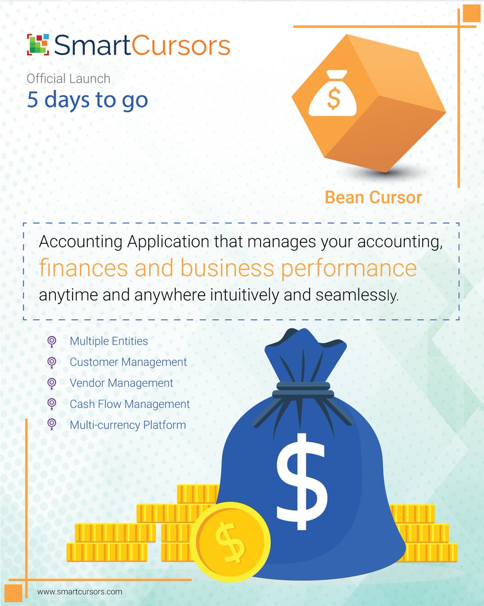 SmartCursors's tweet photo. More than just an accounting application, #BeanCursor manages all of your #accounting and #finance works with #ease.
Take a peek at what's in store for this app in 5 more days!
#SmartCursors #SmartApss #SmartPracticeForSMPs https://t.co/AZyibTR23Y