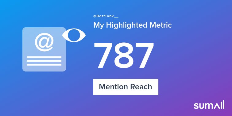 My week on Twitter 🎉: 63 Mentions, 787 Mention Reach, 35 Likes, 6 Retweets, 144 Retweet Reach. See yours with sumall.com/performancetwe…