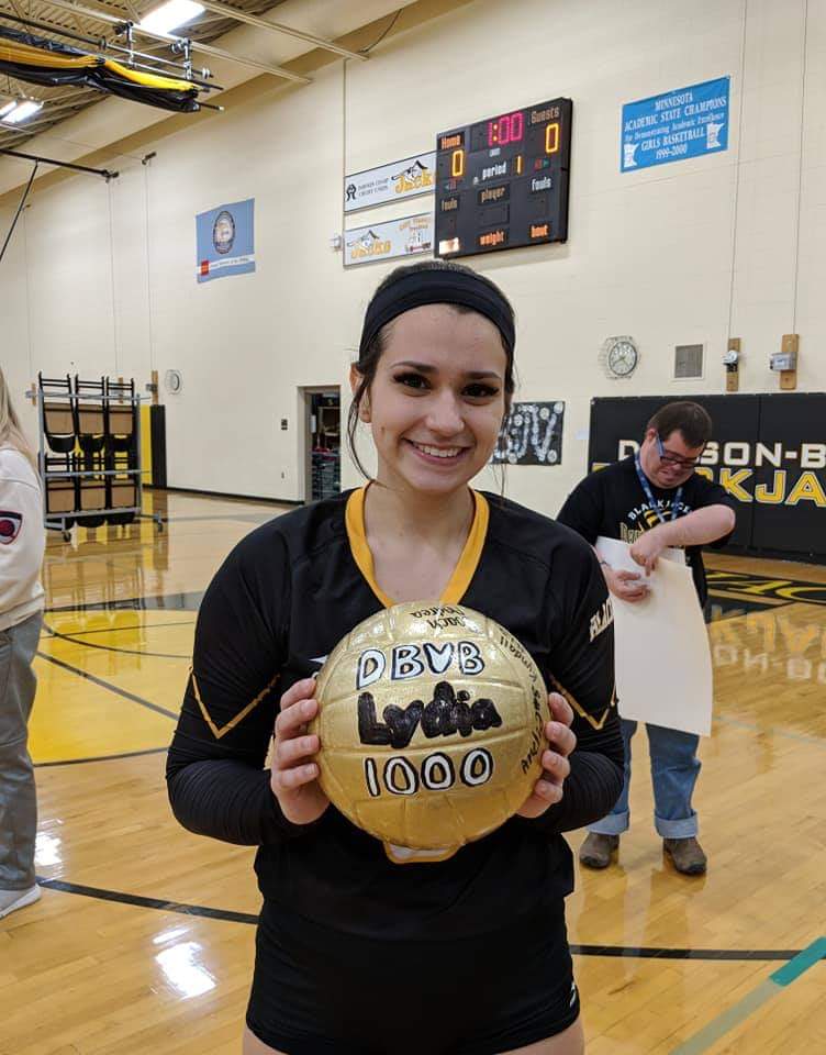 pcraymo's tweet photo. Congratulations to Dawson-Boyd Blackjacks Lydia Aafedt  getting her 1000 set assists in her career! D/B 3 Hancock 0 #klqp https://t.co/CNGXqcFk1y