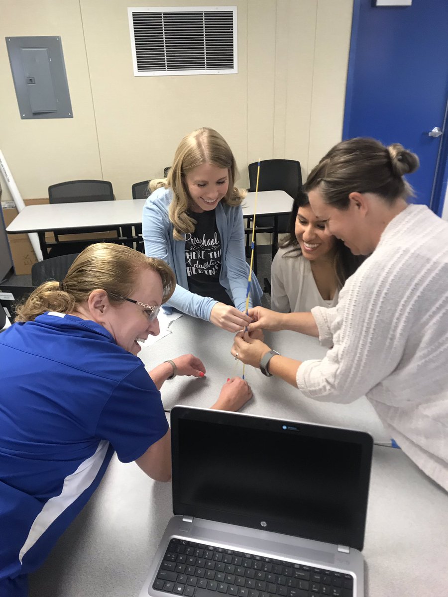 SPEDventurous's tweet photo. We had a great day at our elementary Ed Specialist meeting today! We started the day with a collaborative marshmallow/pasta building activity! #bonitians #specializedstudentservices https://t.co/aszvNMft56