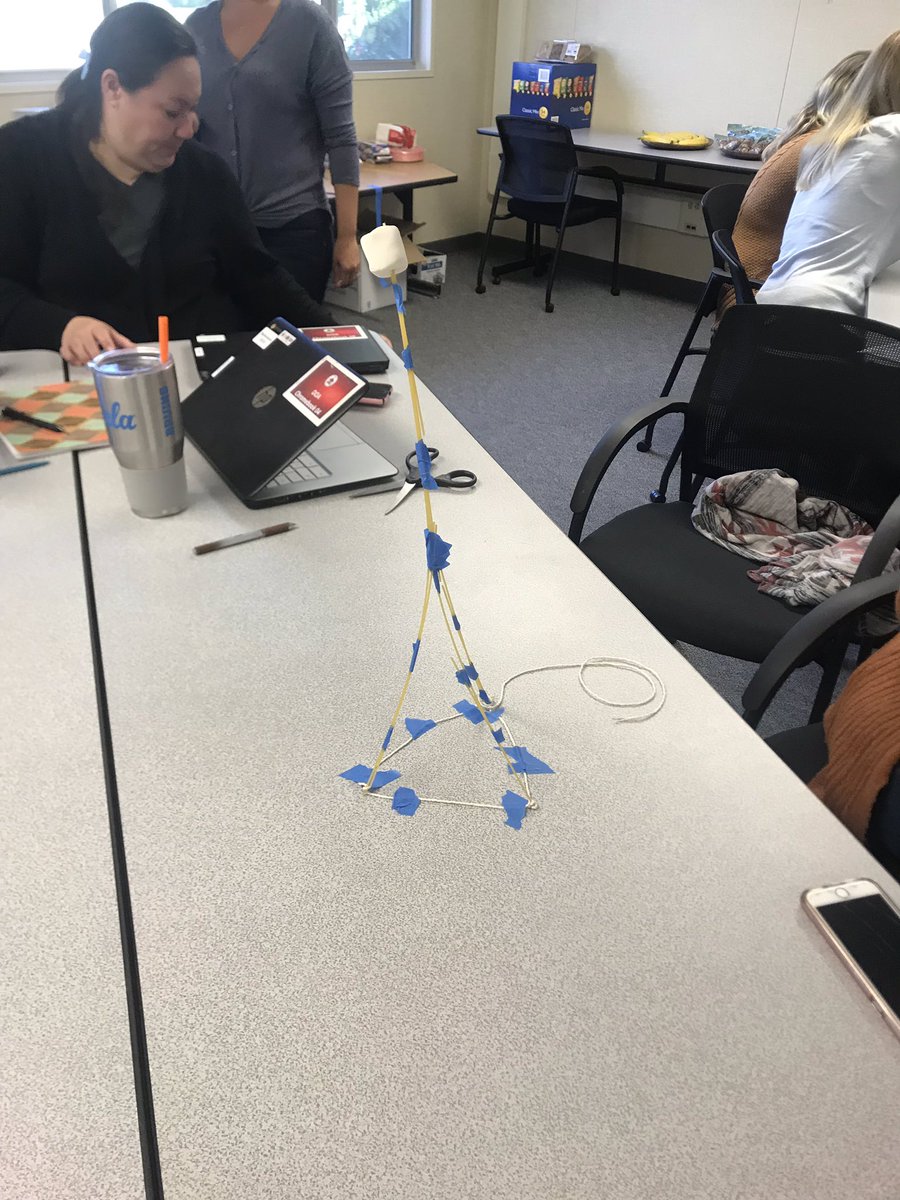 SPEDventurous's tweet photo. We had a great day at our elementary Ed Specialist meeting today! We started the day with a collaborative marshmallow/pasta building activity! #bonitians #specializedstudentservices https://t.co/aszvNMft56
