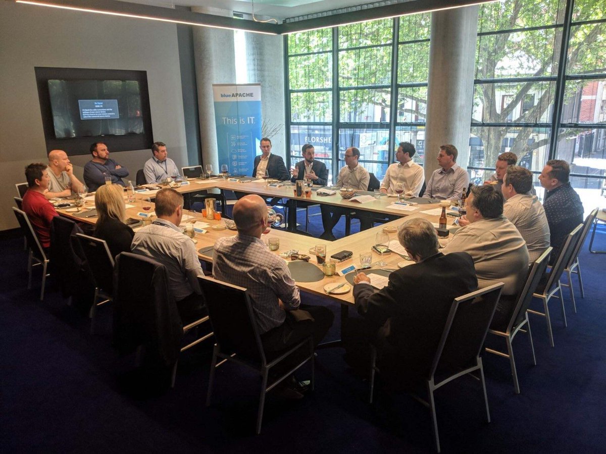 blue_APACHE's tweet photo. What a great start to the weekend hosting @blueapache's Victorian roundtable at QT Melbourne over a delicious lunch! It was indeed an informative discussion on Essential 8 and all things cybersecurity with our customers and key security partner @mimecast. #blueapache #essential8 https://t.co/LCiZ3s2X28