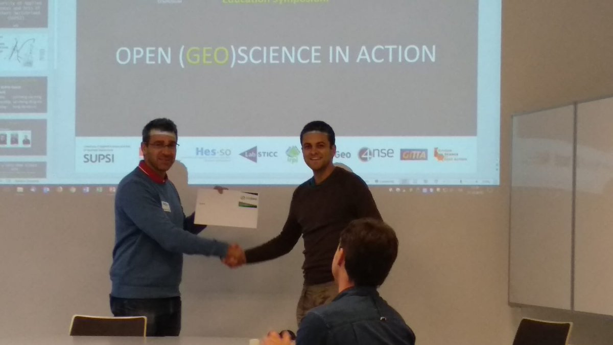 maxi_cannata's tweet photo. Great #ogrs2018 meeting in @supsi_ch !
@OGRSCommunity demonstrated how to put in practice #openScience in the geospatial domain! #opendata #openeducation #opensource #openaccess are already reality in our community! Thanks @OSGeo for #openGeoScience award! https://t.co/6iLB3TI4k2