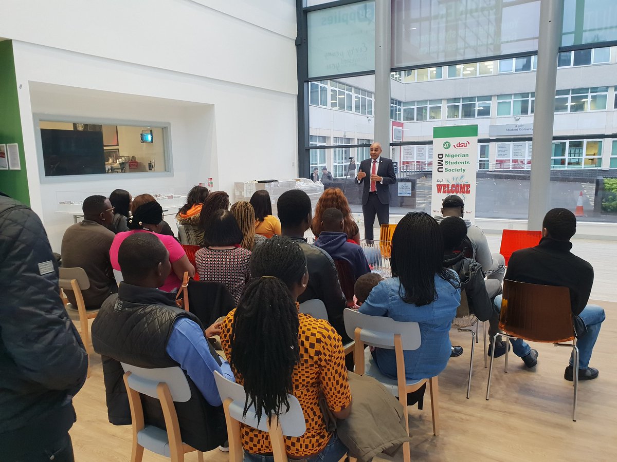 DMUNaijaSoc's tweet photo. It was an amazing time with Prof David Mba, Pro-Vice Chancellor and Dean of Computing, Engineering and Media. 

Thanks for inspiring Nigerian students at our event @profdavidmba @DMUVC @DMUglobal #DMUGlobal #BlackHistoryMonth #DMUforlife https://t.co/STxbsREi7C