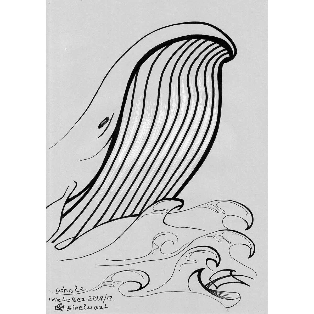 fineluart's tweet photo. Day 12: #whale
#inktober #Inktober2018 #Inktober2018day12
#sketch #drawing #ink
#fineluart https://t.co/X2GJUOmVEE
