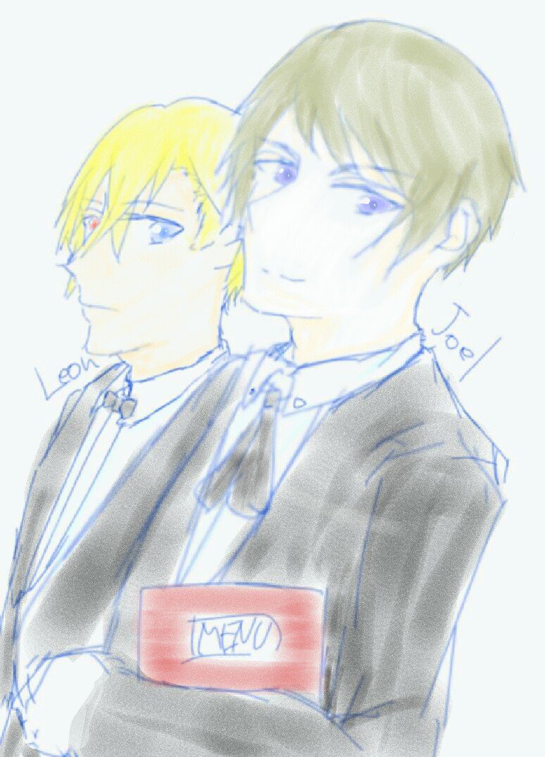 yusai_L's tweet photo. あと、ジョエル兄様とレオンの新宿ホスト感満載のイケメンイラストお借りして塗ったのもあるよ https://t.co/Hn8xvPy9oK