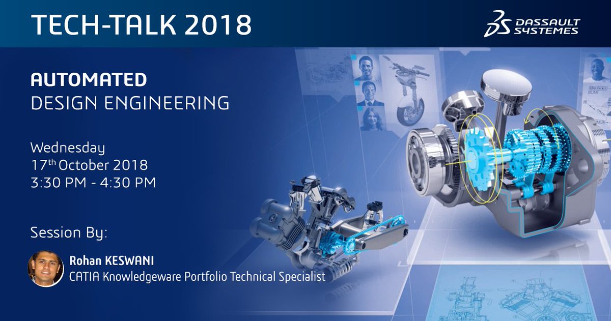 3DSIndiaLab's tweet photo. Want to know how 3DEXPERIENCE Platform addresses the specialized industry needs of automating the design creation, reusing existing designs in progressively competitive market? Join us for an interesting Tech-Talk on Automated Design Engineering. #TechTalk2018 #DassaultSystemes https://t.co/PjJRUvOBER