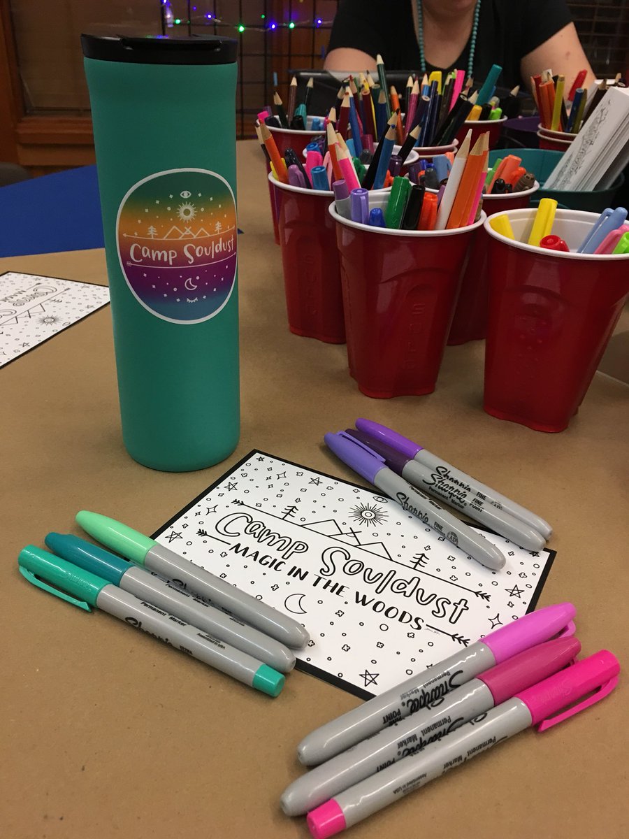 It’s Camp Souldust time!!!! Coloring has commenced ... <a href="/mysouldust/">Souldust</a> so glad to be here a 3rd time! #camp #soulwork #coloring