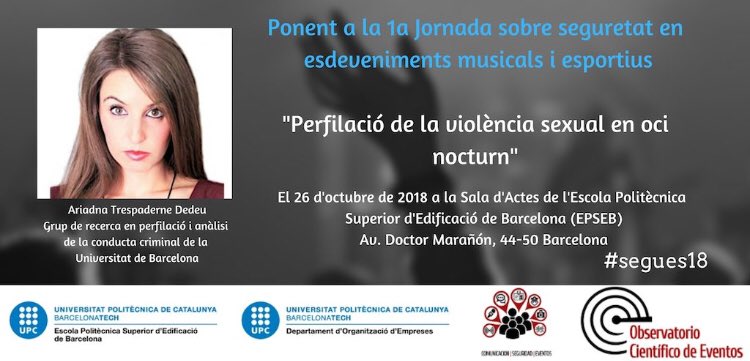 intelsegglobal's tweet photo. Ariadna Trespaderne, delegada de CISEG, ponente en la 1a Jornada sobre seguridad en eventos musicales y deportivos. Inscripción gratuita a https://t.co/b1I2Eko4Of #segues18 https://t.co/TOXmgtXUZN