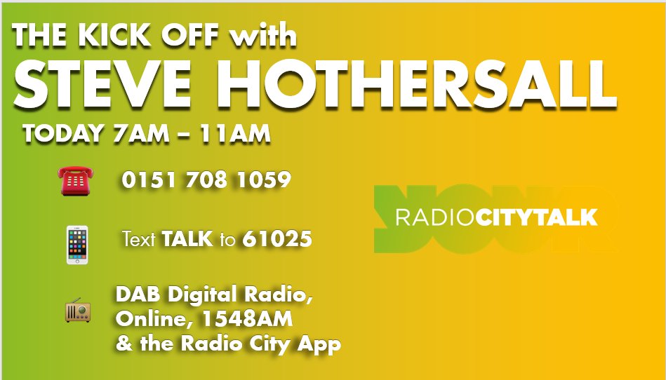 HitsRadioNews's tweet photo. KICK OFF: Good morning joining @stevehothersall on the show today @Tony_Scott11 from @ScottyBetTv #StuartBarlow #FanFriday with @TheKopHQ @FanzoneMicky 🎬 with @alstirlingUK and another classic #VaultYear https://t.co/CMaKNaOxrr