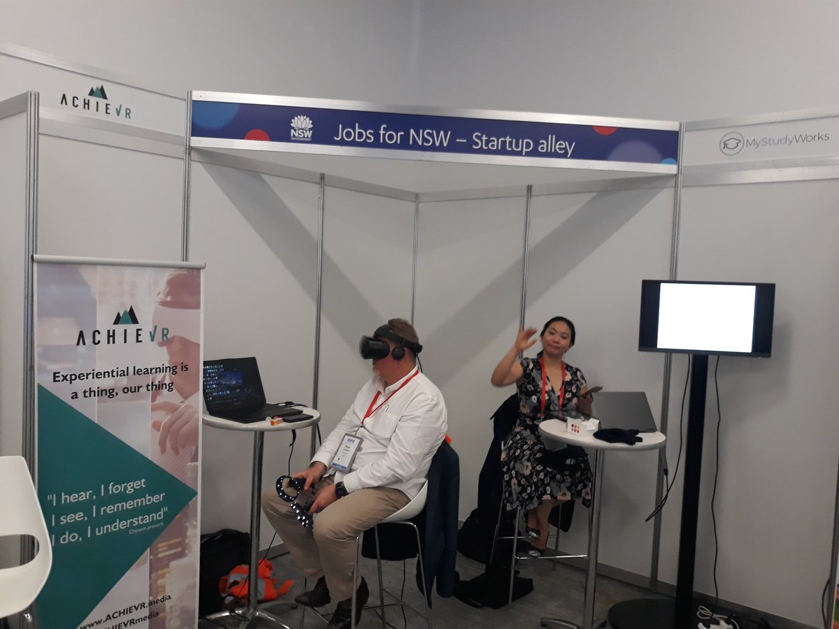 JobsforNSW's tweet photo. That's a wrap! Shout out to #JobsForNSW supported #startups, Kolb, @v_kaiwa, GradSift, @educationlinkio, My Study Works &amp; Dirac EdTech who showcased their education products at #AIEC2018! https://t.co/b3UIDasrtN