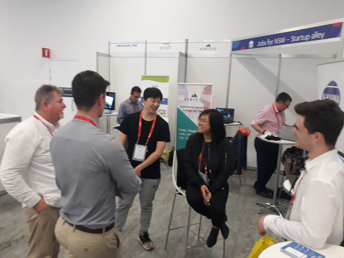 JobsforNSW's tweet photo. That's a wrap! Shout out to #JobsForNSW supported #startups, Kolb, @v_kaiwa, GradSift, @educationlinkio, My Study Works &amp; Dirac EdTech who showcased their education products at #AIEC2018! https://t.co/b3UIDasrtN