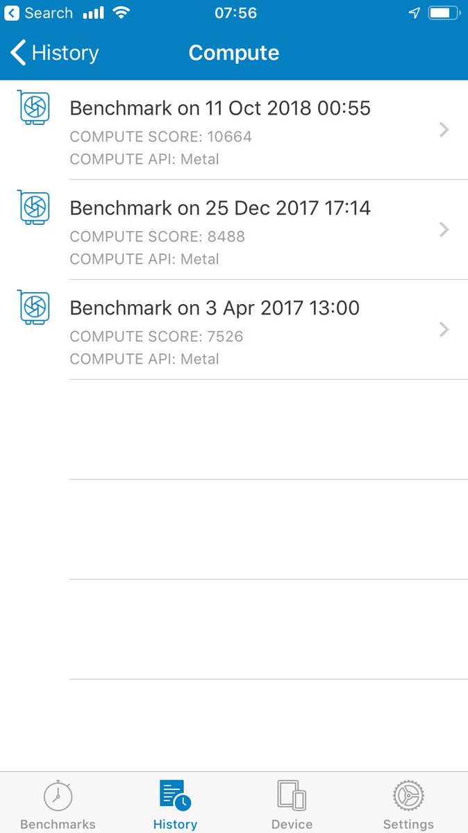 fsbrnl's tweet photo. Evolution of the #geekbench scores on my iPhone 6s after updates over time and a battery change for the last one 😲😲 #iOS12 https://t.co/bbxO30T7EQ