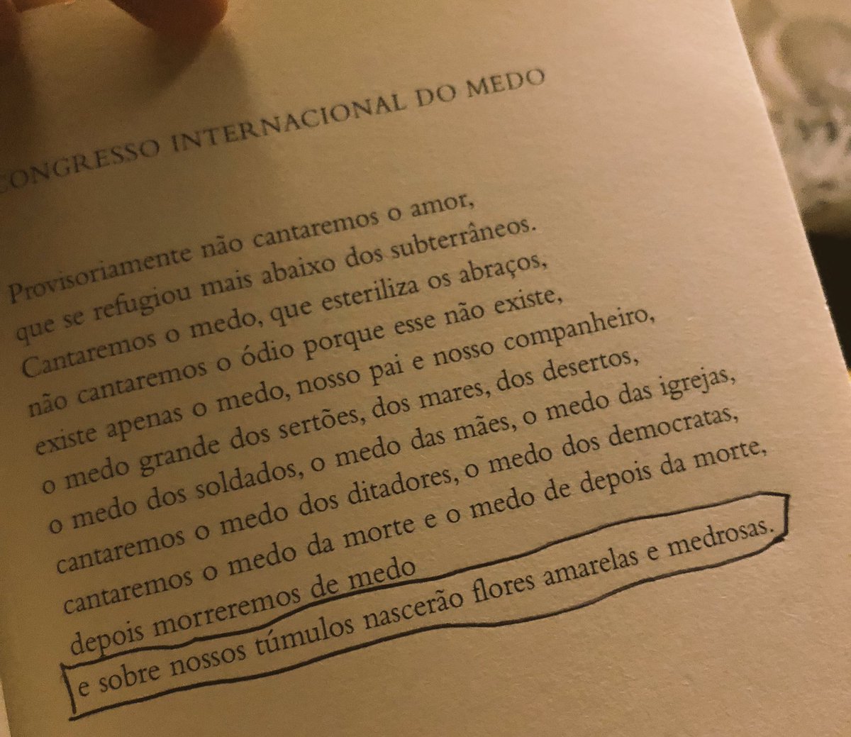 Questões Sobre O Poema Congresso Internacional Do Medo