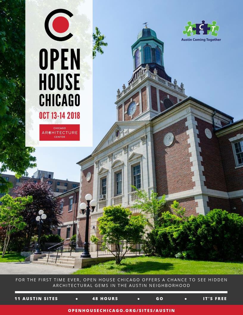 ACT_Chicago's tweet photo. FOR THE FIRST TIME EVER, OPEN HOUSE CHICAGO OFFERS A CHANCE TO SEE HIDDEN ARCHITECTURAL GEMS IN THE AUSTIN NEIGHBORHOOD. Chicago Architecture Center #OHC2018 #ChiArchitecture #communitynarrative #austinqualityoflifeplan #earlyaction https://t.co/QL1skBRk7q