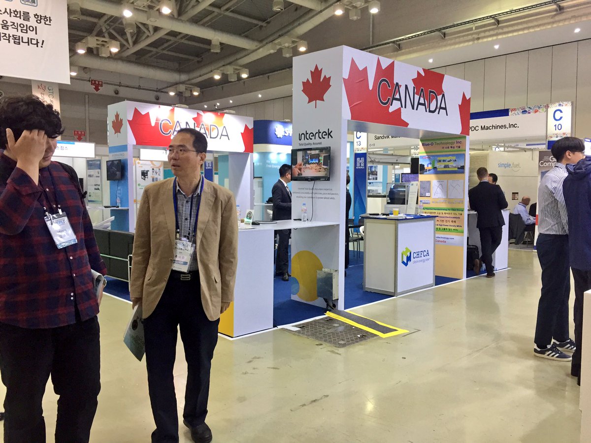 PoweringNow's tweet photo. Thank you for visiting us at the #CHFCA #Canada Pavilion at #H2WORLD in #Changwon, see you at #FCVC2018 in #Rugao! ๐ฐ๐ท๐จ๐ฆ #hydrogen #fuelcells #cleanenergynow https://t.co/XuJRbSZ5Rj