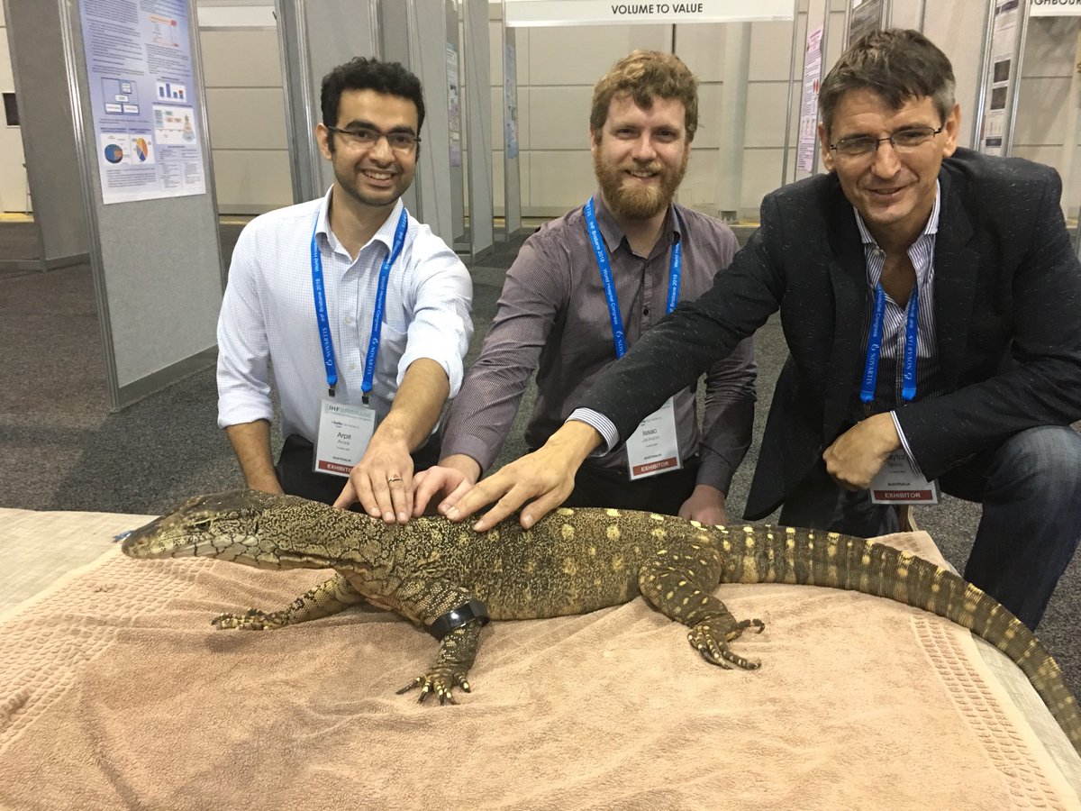 what a conference. We met Pat a monitor lizard who agreed to wear a Fitbit for our PAT app