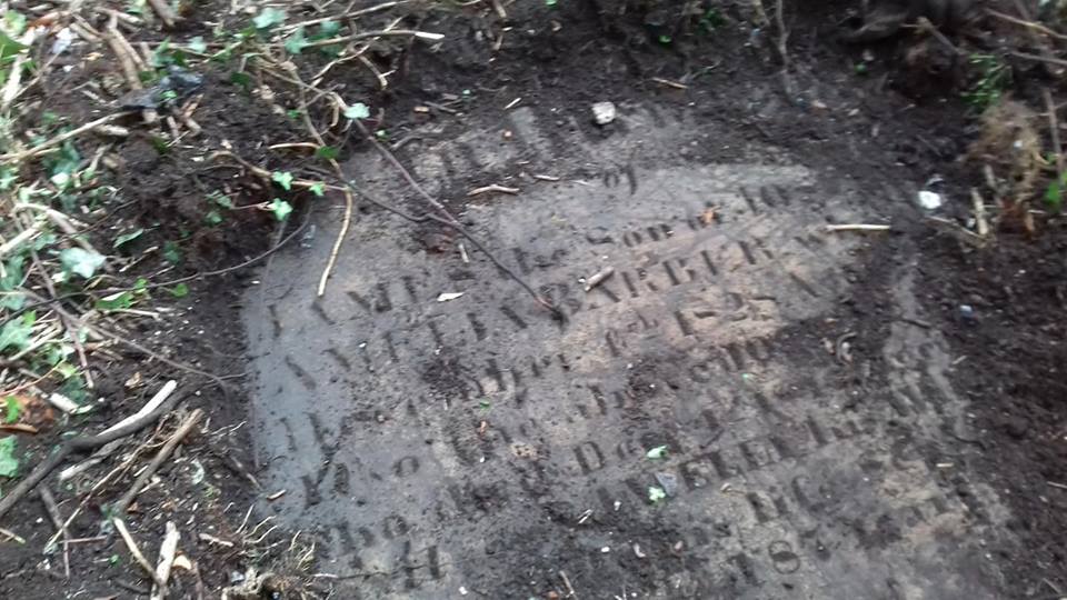 ZionGraveyard's tweet photo. Three new graves uncovered Wednesday afternoon thanks to Max and Leon. Ann Brook under a tree, James and Elizabeth Foster of Woodhouse Mills, also under a tree and James Barber near the wall. Very exciting. https://t.co/2hNTbhdj3G