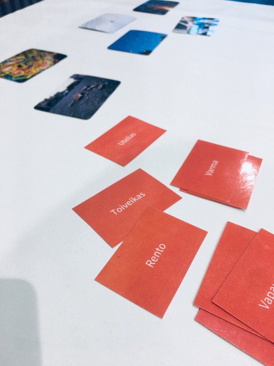 What an exciting start for the day at <a href="/GoforeGroup/">Gofore</a>. Great breakfast and hands-on with the emotion cards! #WomenInTech #servicedesign