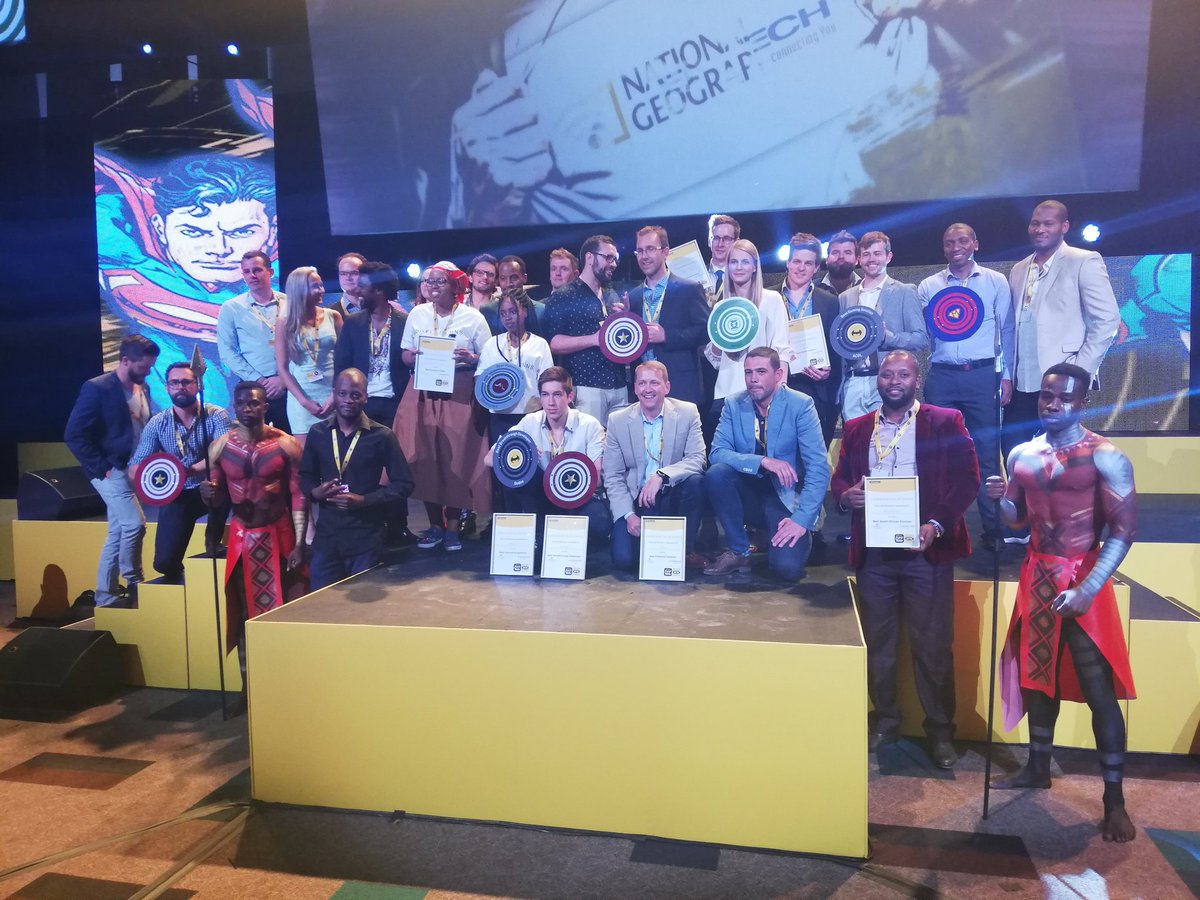 topofsearch's tweet photo. Last night, 18-year old @emileferreira_ won a double whammy at the 2018 MTN Business App of the Year Awards - Breakthrough Developer AND Most Innovative Solution. Spot the winner holding two awards. @MTNBusinessZA https://t.co/PclPDOnF8a