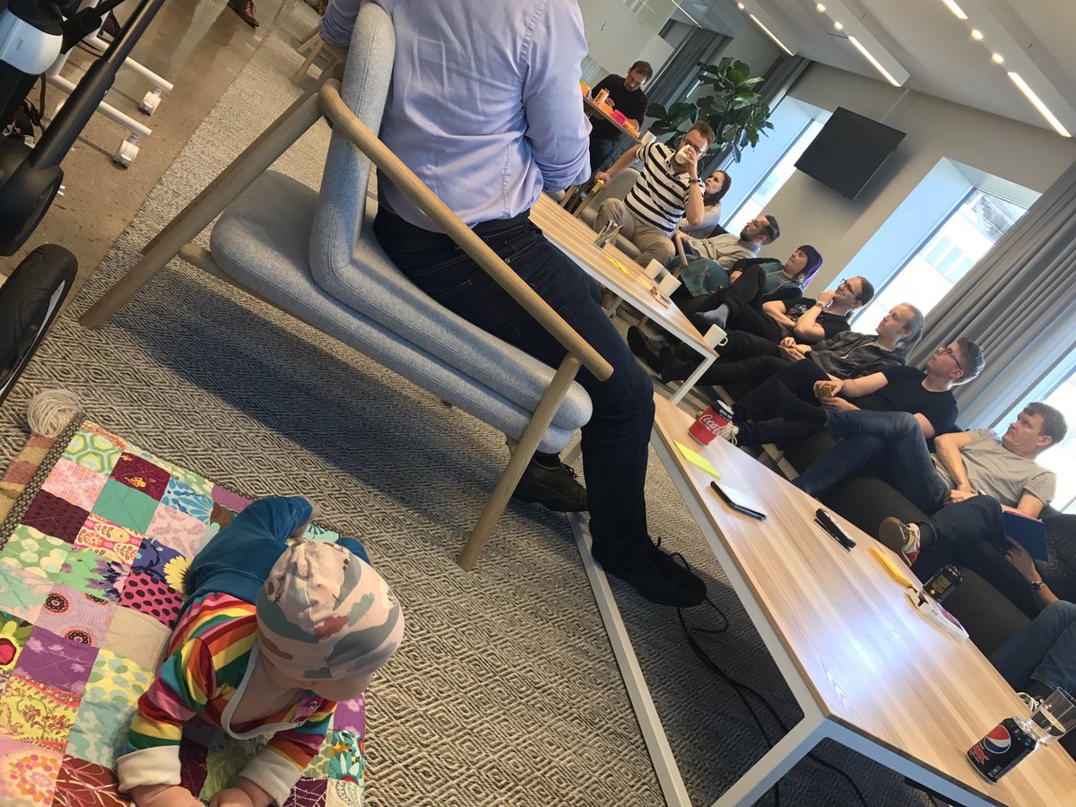 kMarju's tweet photo. Happiness is a work community where you can show up from parental leave with a baby for a workshop you feel passionate about. And where your colleague says "What a silly question!" when you ask if it's ok for the other participants that you show up. ❤️ @ReaktorNow https://t.co/Ks32PWKIV8
